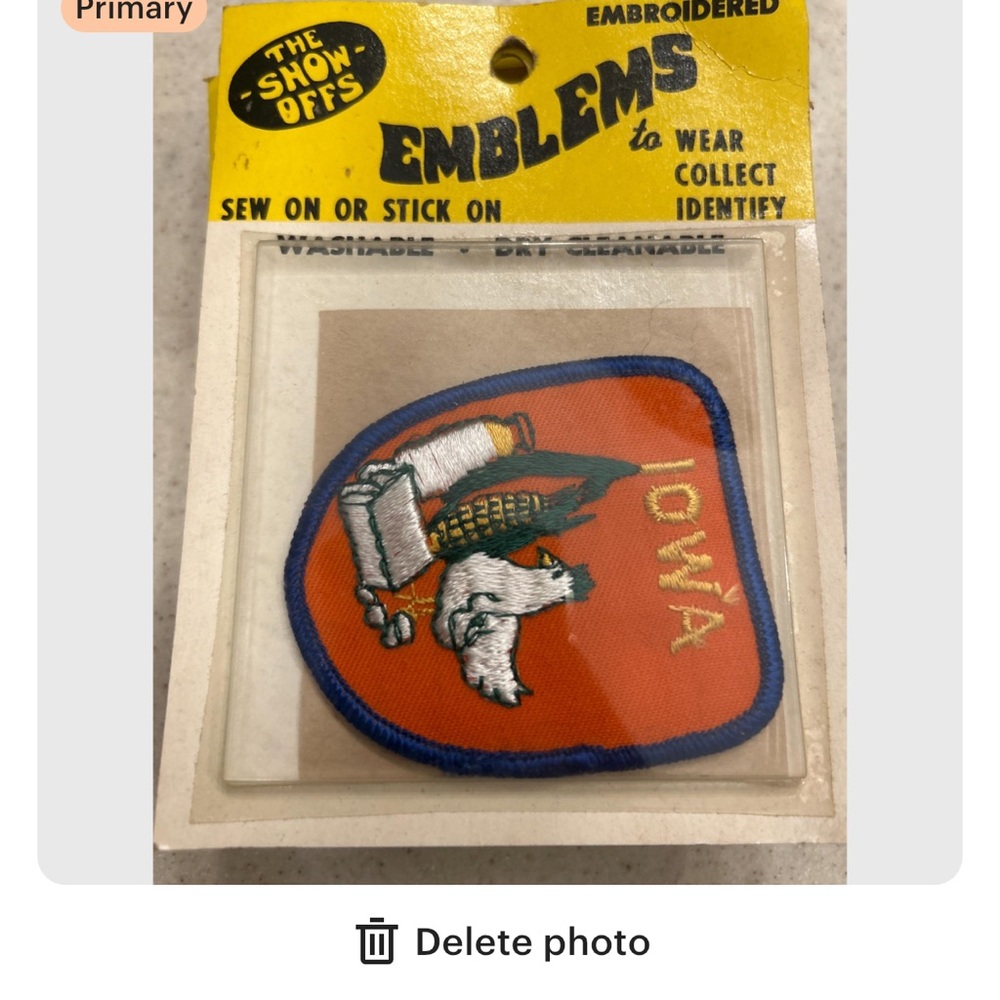 Emblems Embroidered Patch 'The Show Offs' vintage 70s Iowa